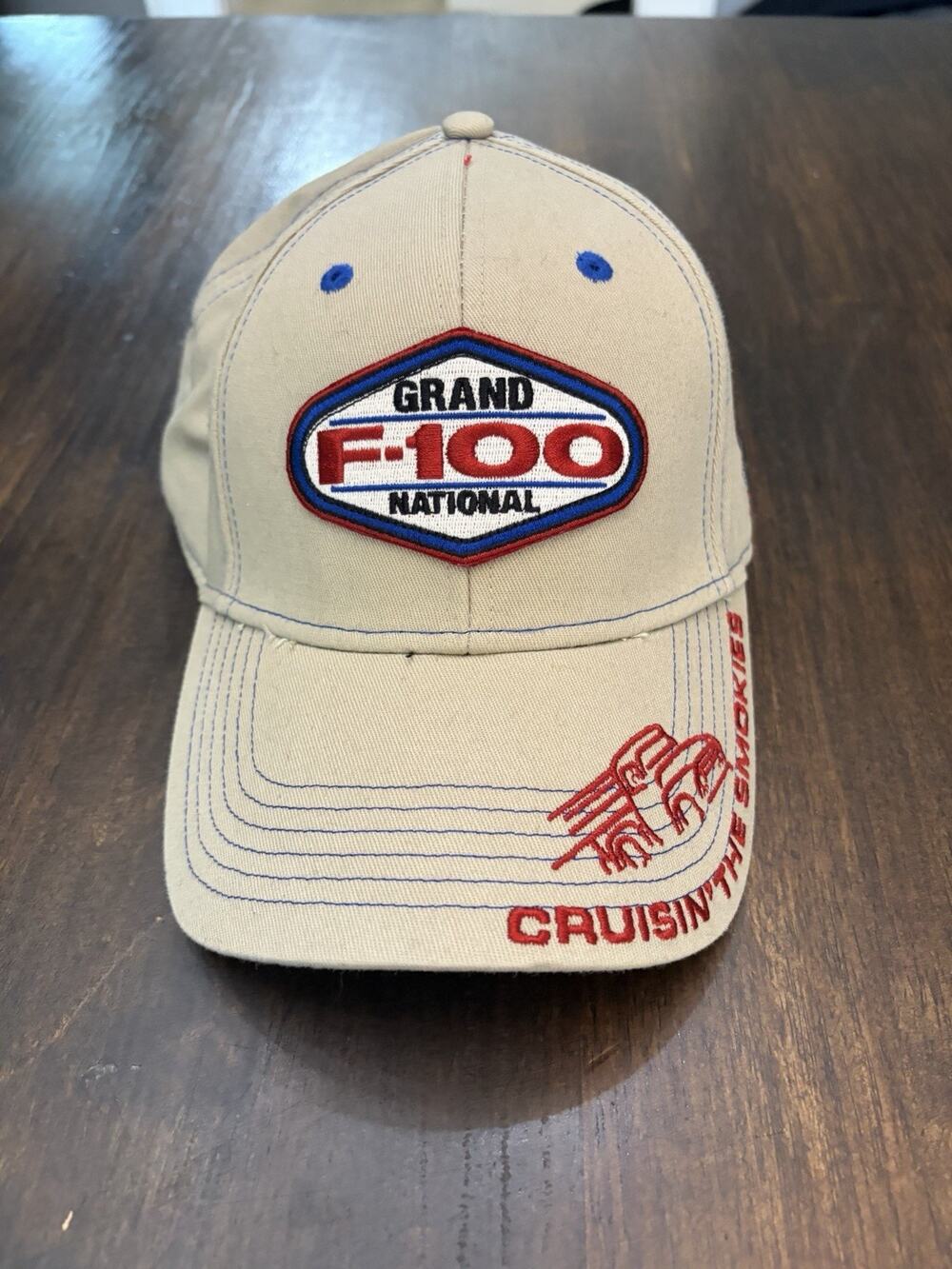 F-100 Grand National Hat Tan Baseball Cap Pigeon Forge Embroidered Racing